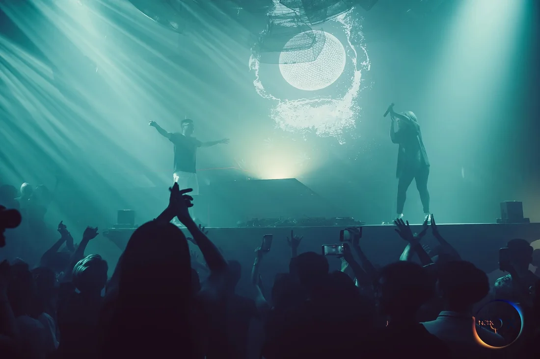 Silver7 performing to a crowd at a live Trance event